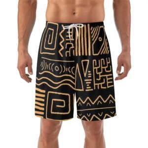 Kaki Beach Shorts pour Homme Collection "KamaTribal"